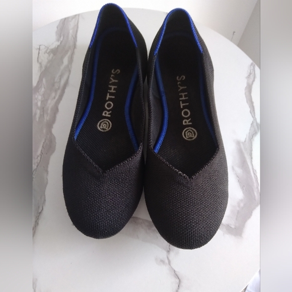 Rothy's Round Toe Black Flats - Picture 2 of 8